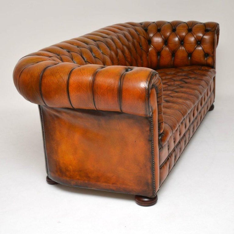 Antique Deep Buttoned Leather Chesterfield Sofa at 1stdibs