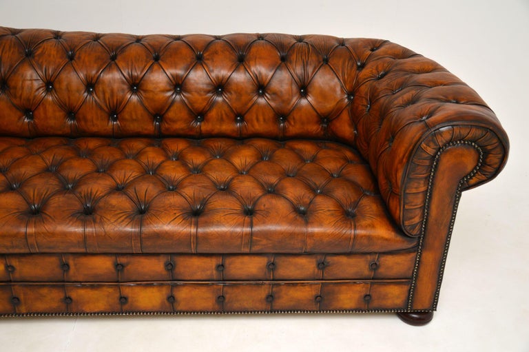 Antique Deep Buttoned Leather Chesterfield Sofa For Sale at 1stDibs