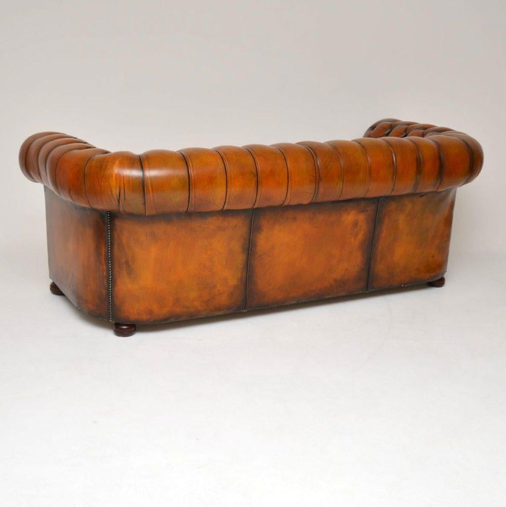 Hand-Crafted Antique Deep Buttoned Leather Chesterfield Sofa