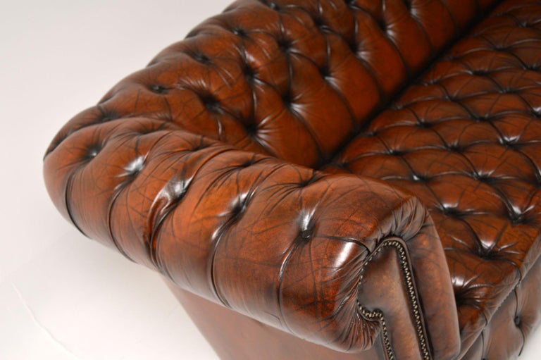 Antique Deep Buttoned Leather Chesterfield Sofa at 1stDibs