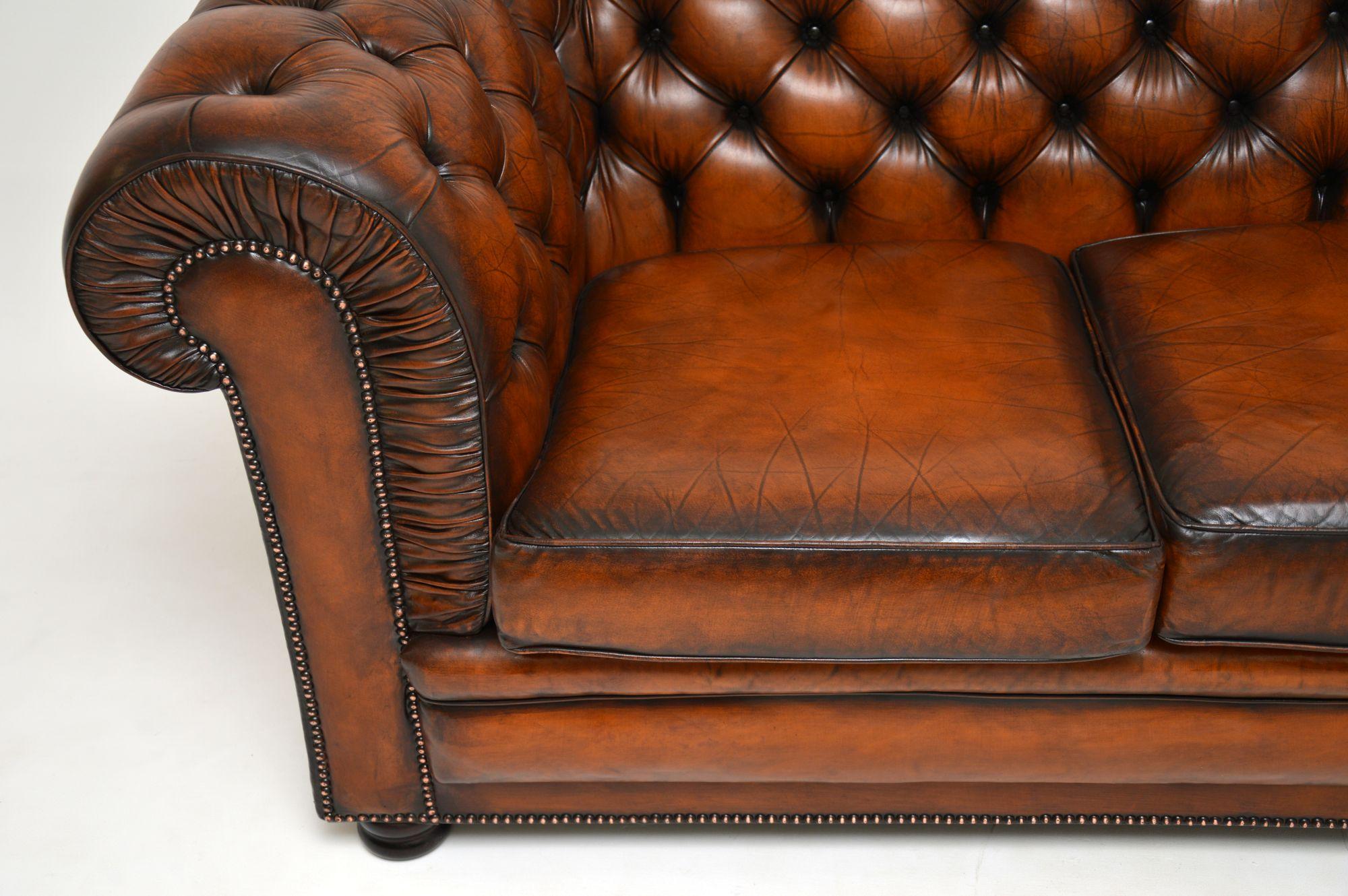 Antique Deep Buttoned Leather Chesterfield Sofa 1