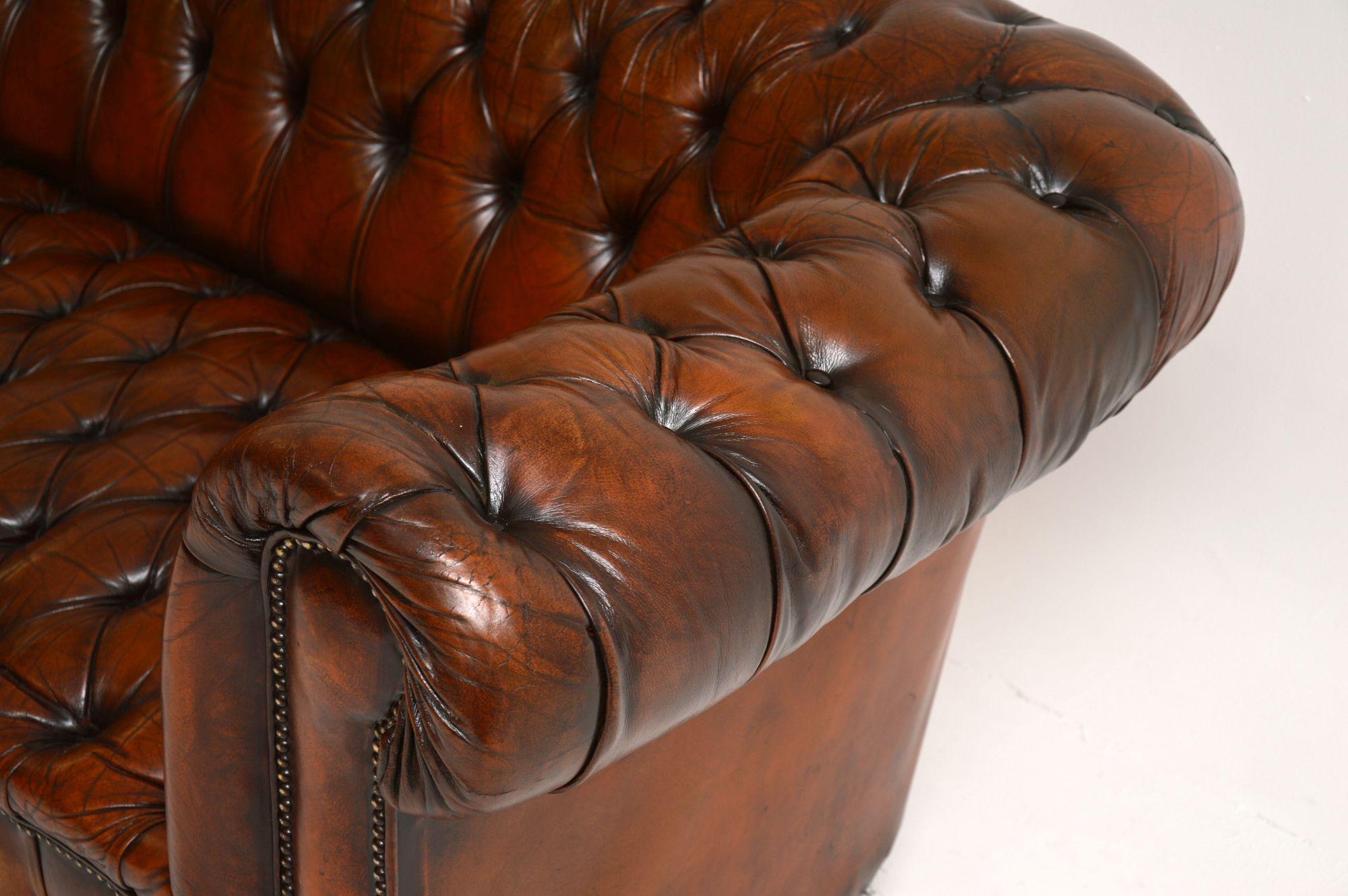 Antique Deep Buttoned Leather Chesterfield Sofa 2