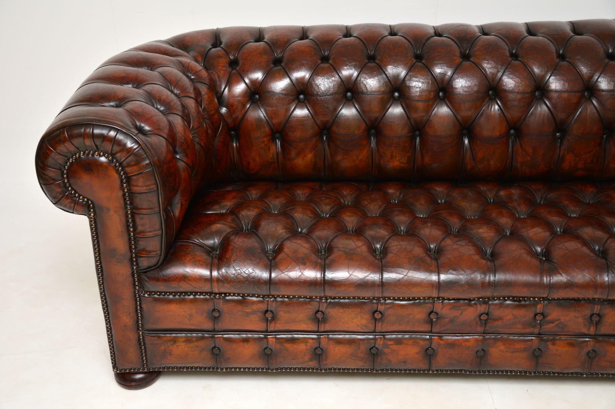 Antique Deep Buttoned Leather Chesterfield Sofa 1
