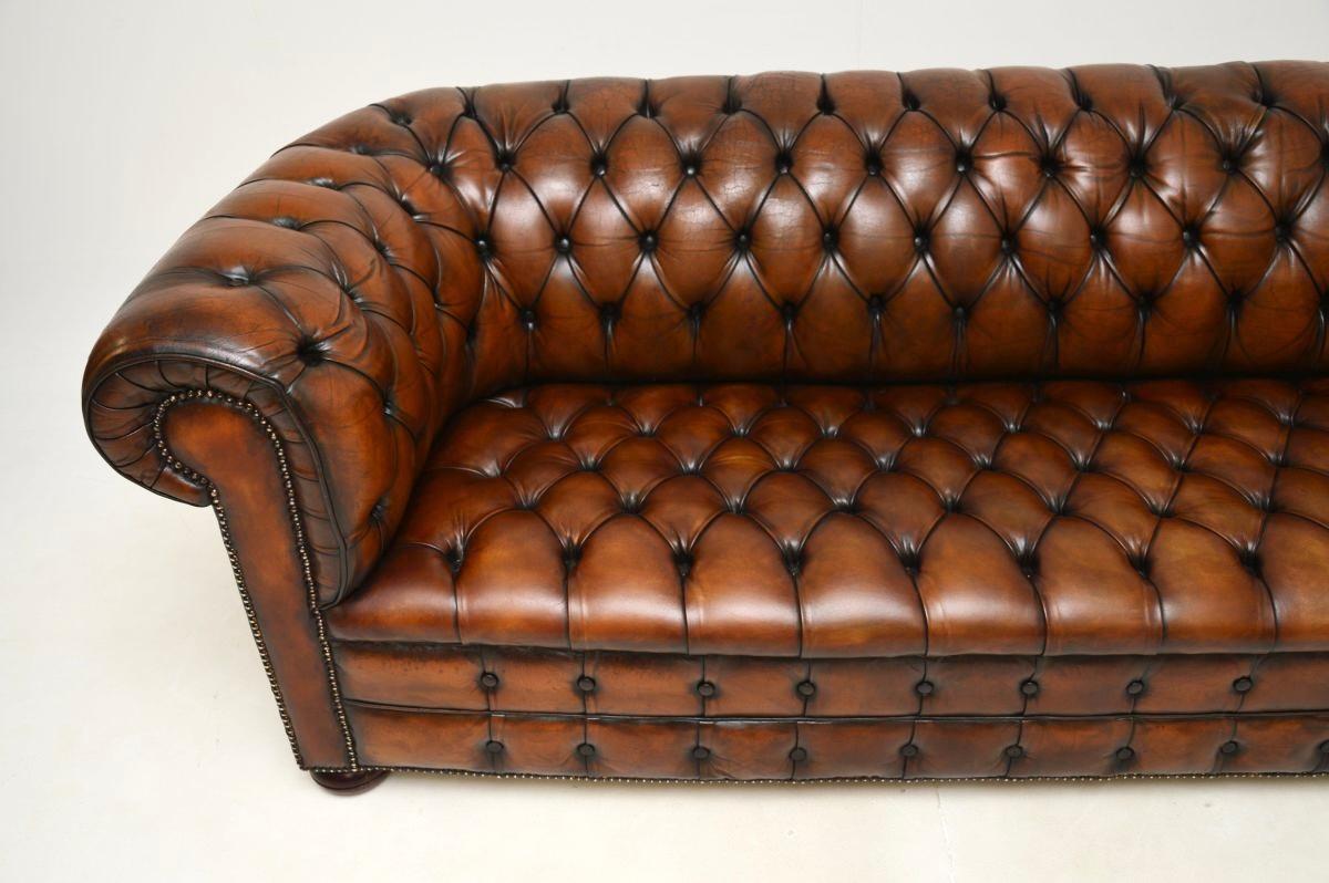 Antique Deep Buttoned Leather Chesterfield Sofa 2