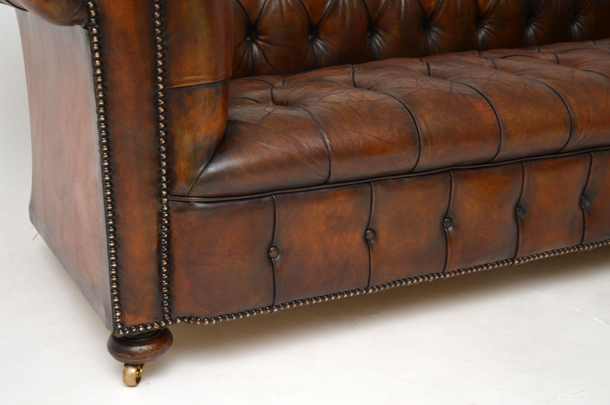 Antique Deep Buttoned Leather Chesterfield Sofa 2