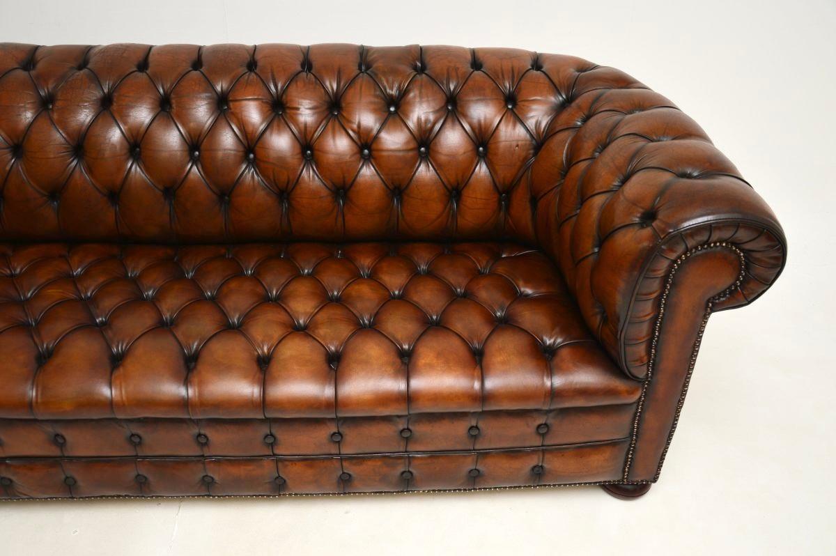Antique Deep Buttoned Leather Chesterfield Sofa 3