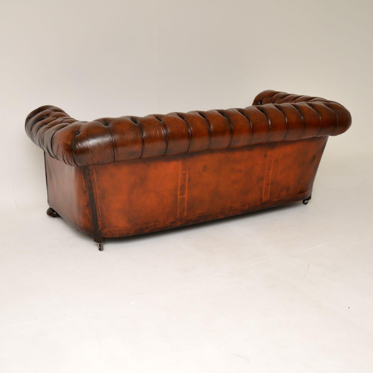 Antique Deep Buttoned Leather Chesterfield Sofa 4