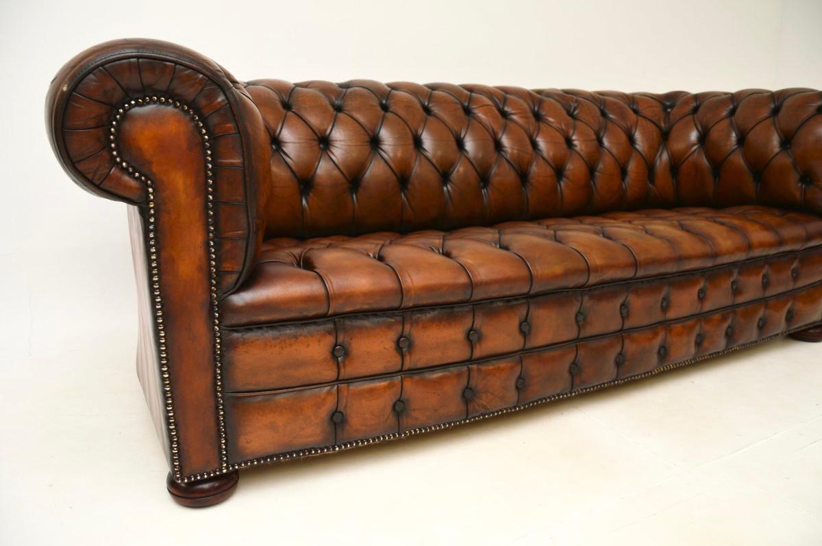 Antique Deep Buttoned Leather Chesterfield Sofa 4