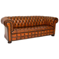 Retro Deep Buttoned Leather Chesterfield Sofa