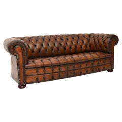 Antique Deep Buttoned Leather Chesterfield Sofa