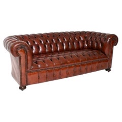 Antique Deep Buttoned Leather Chesterfield Sofa