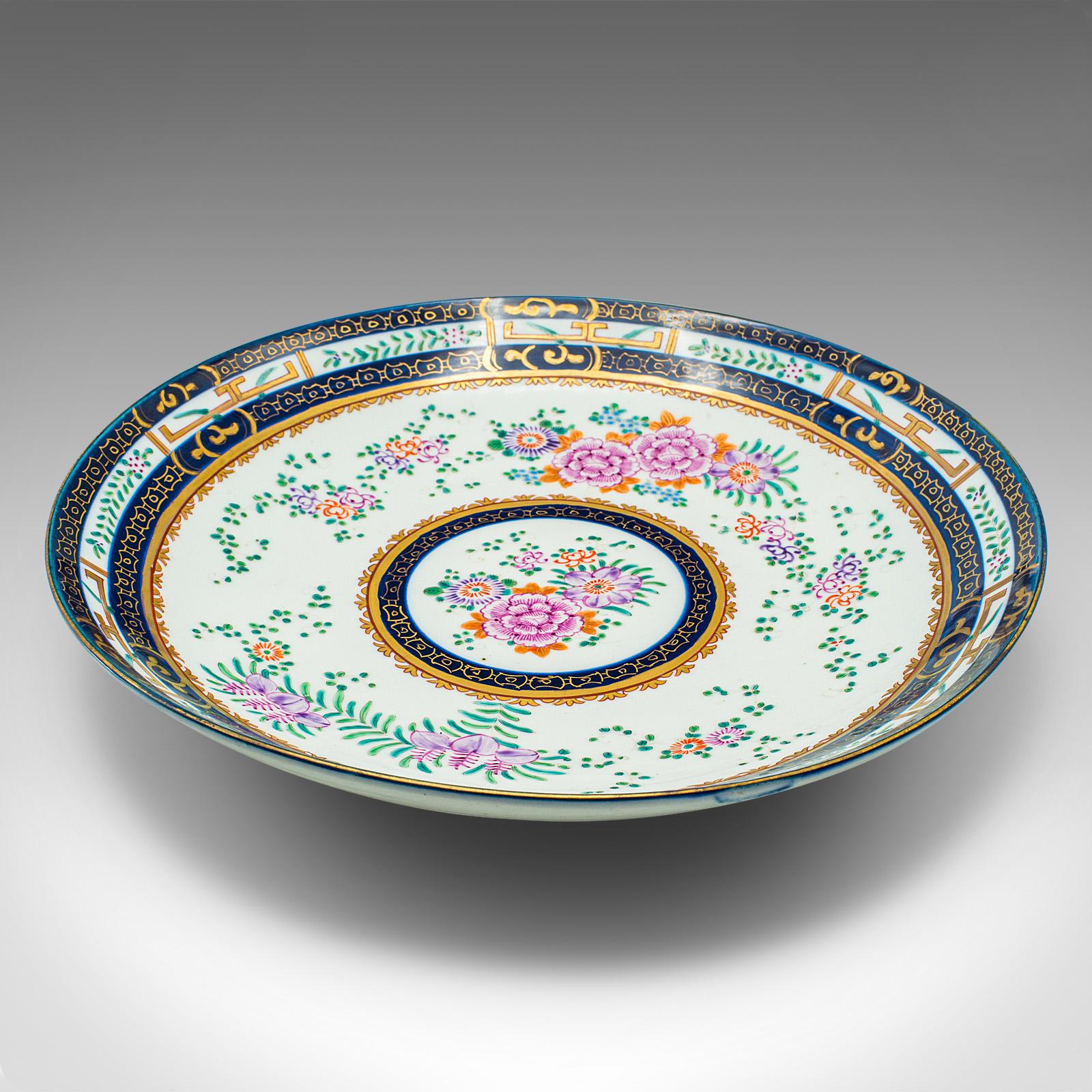 Français Assiette décorative française ancienne de présentation profonde, céramique, victorienne, 1900 en vente
