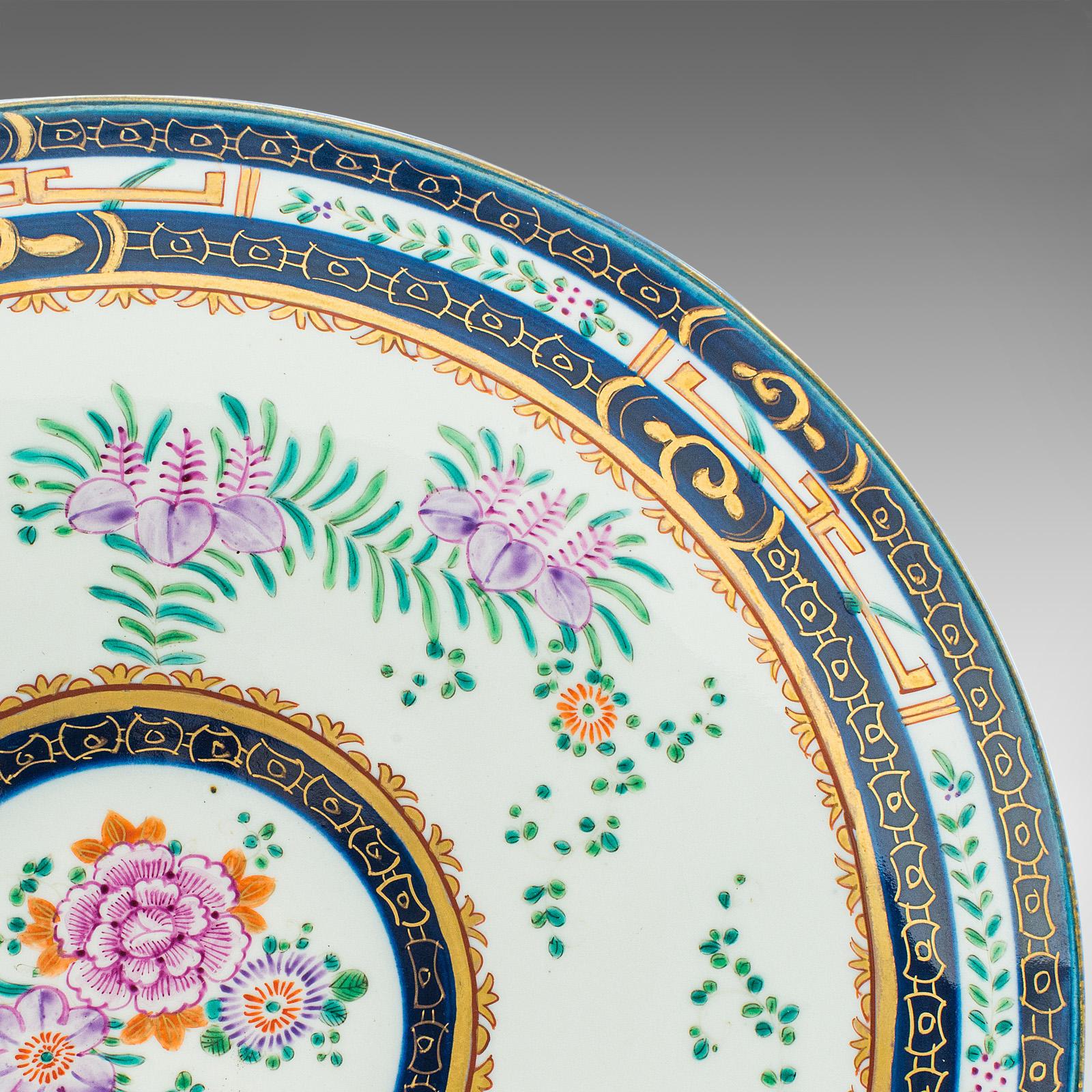 Assiette décorative française ancienne de présentation profonde, céramique, victorienne, 1900 en vente 1