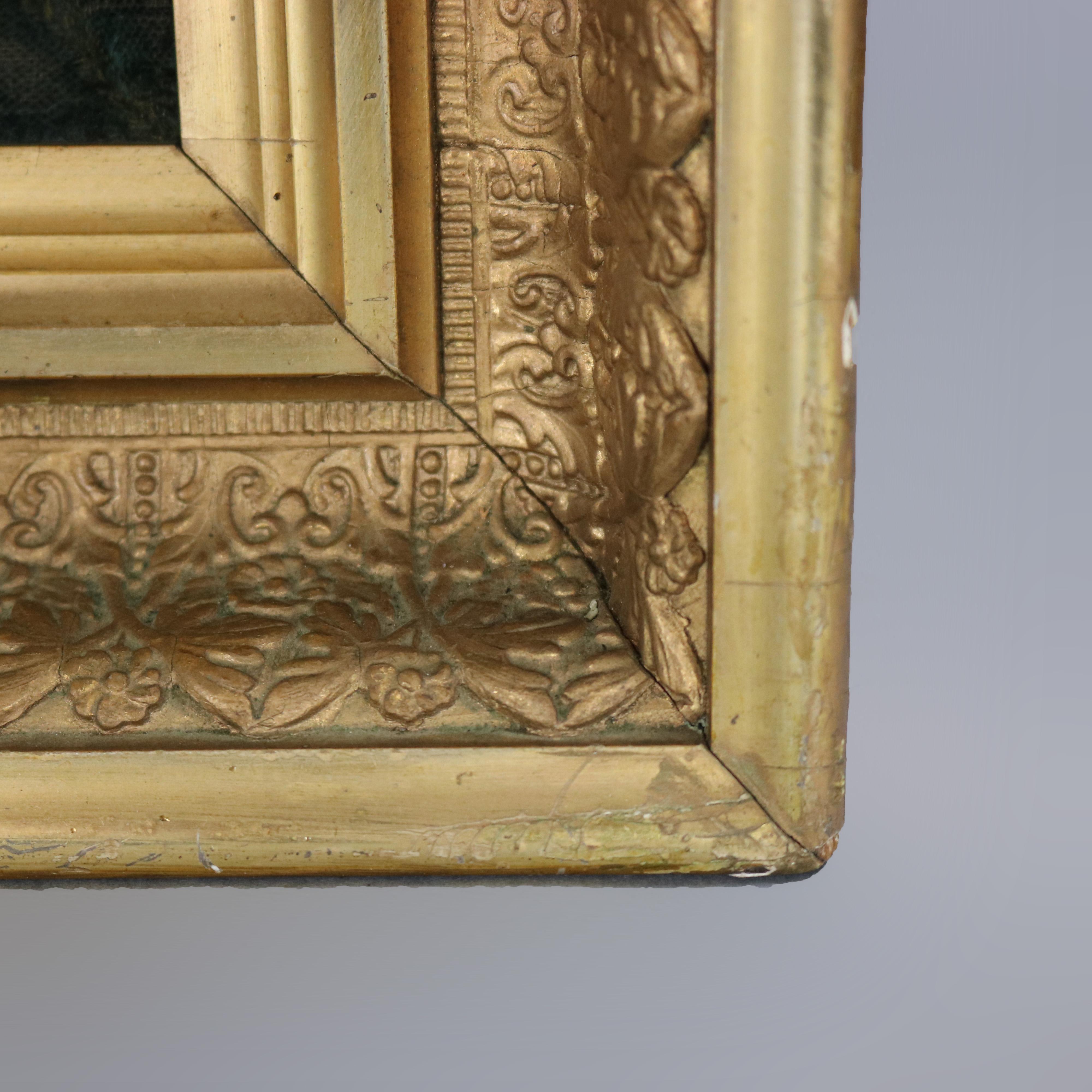 Antike tief gefasste Rahmen aus vergoldetem Holz mit Kinderporträtdrucken im Angebot 5