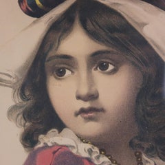 Two Deep First Finish Giltwood Deep Frames with Child Portrait Prints C1880