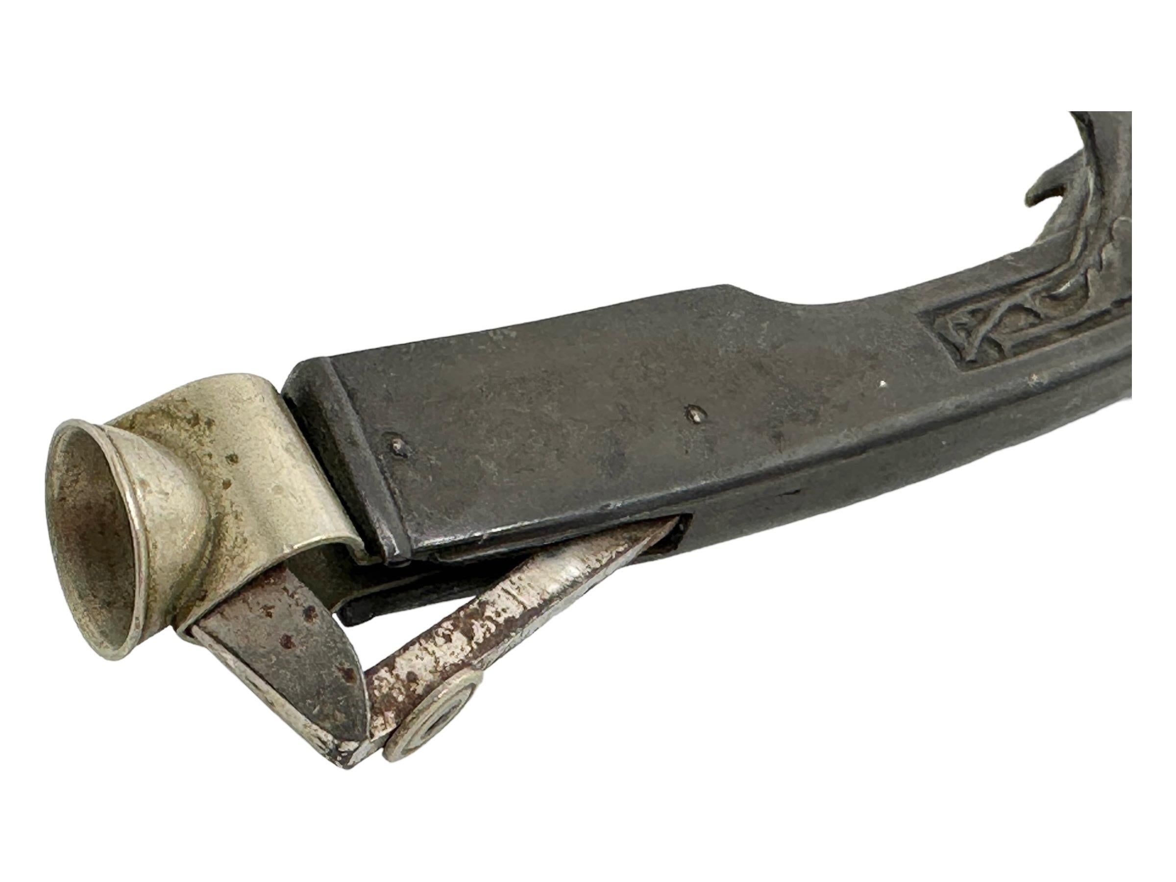 Antique Deer Head Figural Cigar Cutter, dark Metal 1900s Austria 3