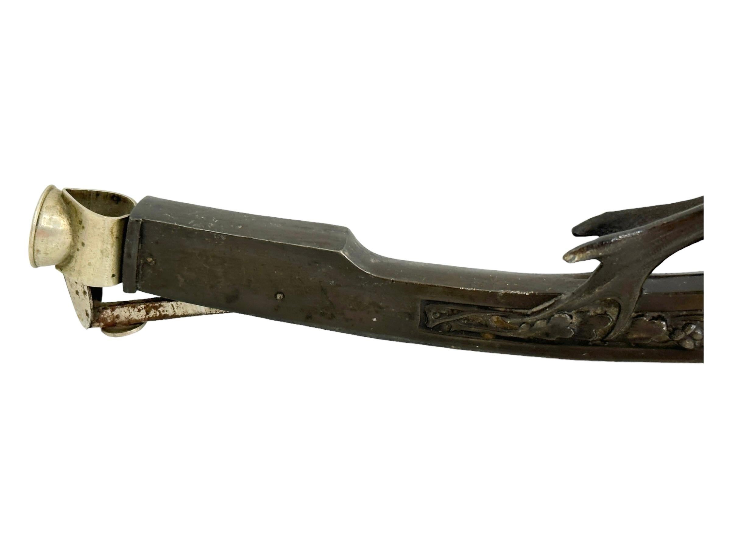 Folk Art Antique Deer Head Figural Cigar Cutter, dark Metal 1900s Austria