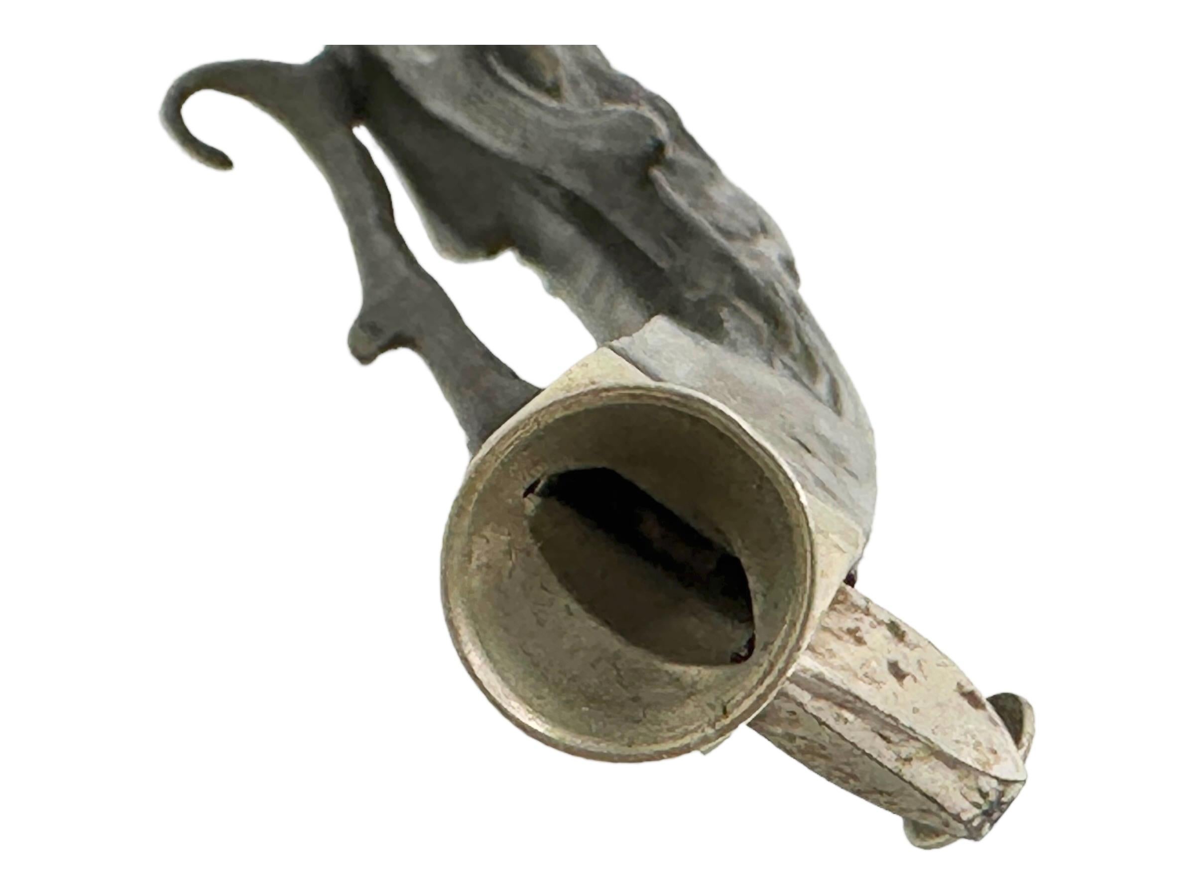 Antique Deer Head Figural Cigar Cutter, dark Metal 1900s Austria 2