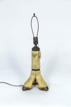 Antique Deer Hoof Table Lamp