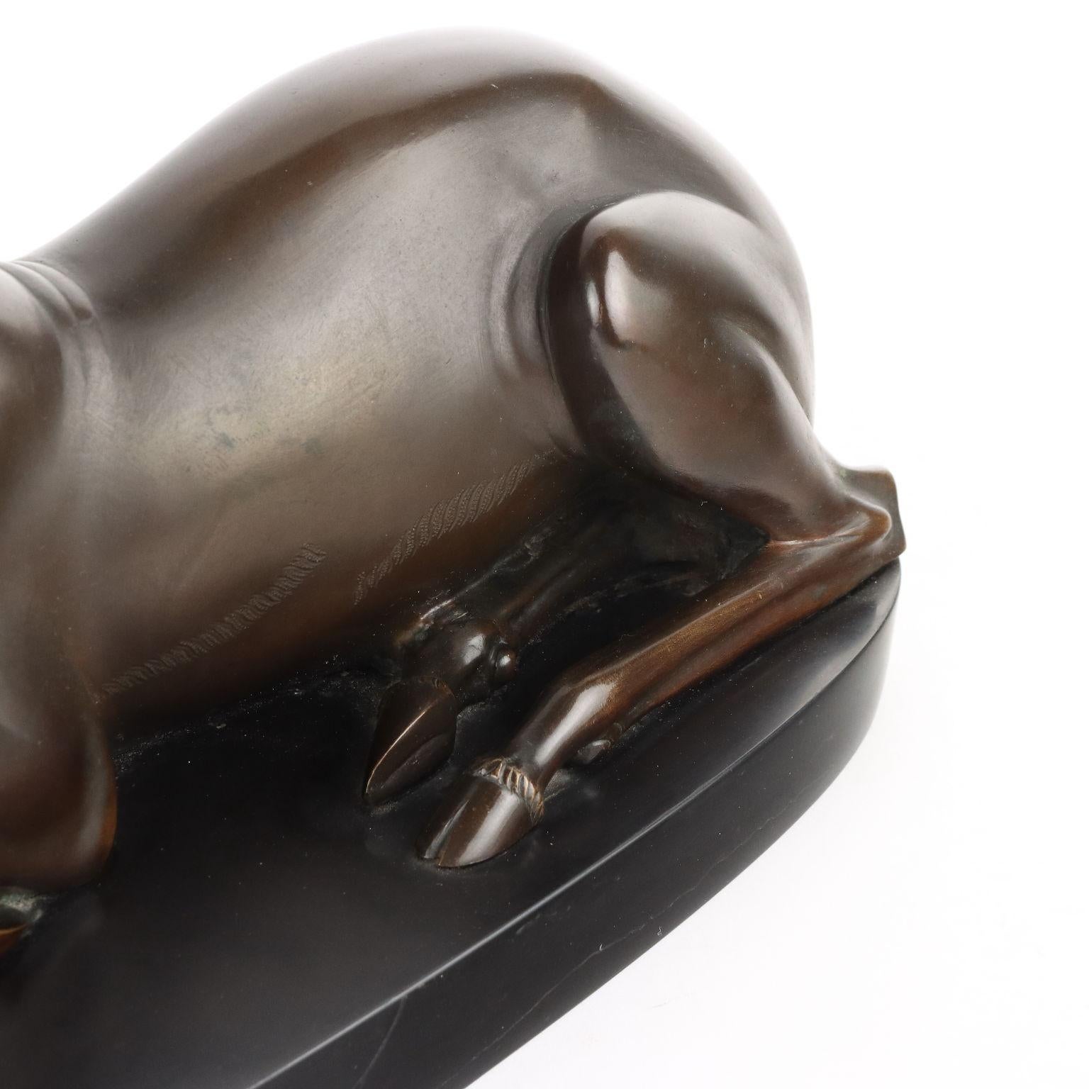 Antique Deers Signed Sirio Tofanari Bronze Italy XX Century For Sale 1