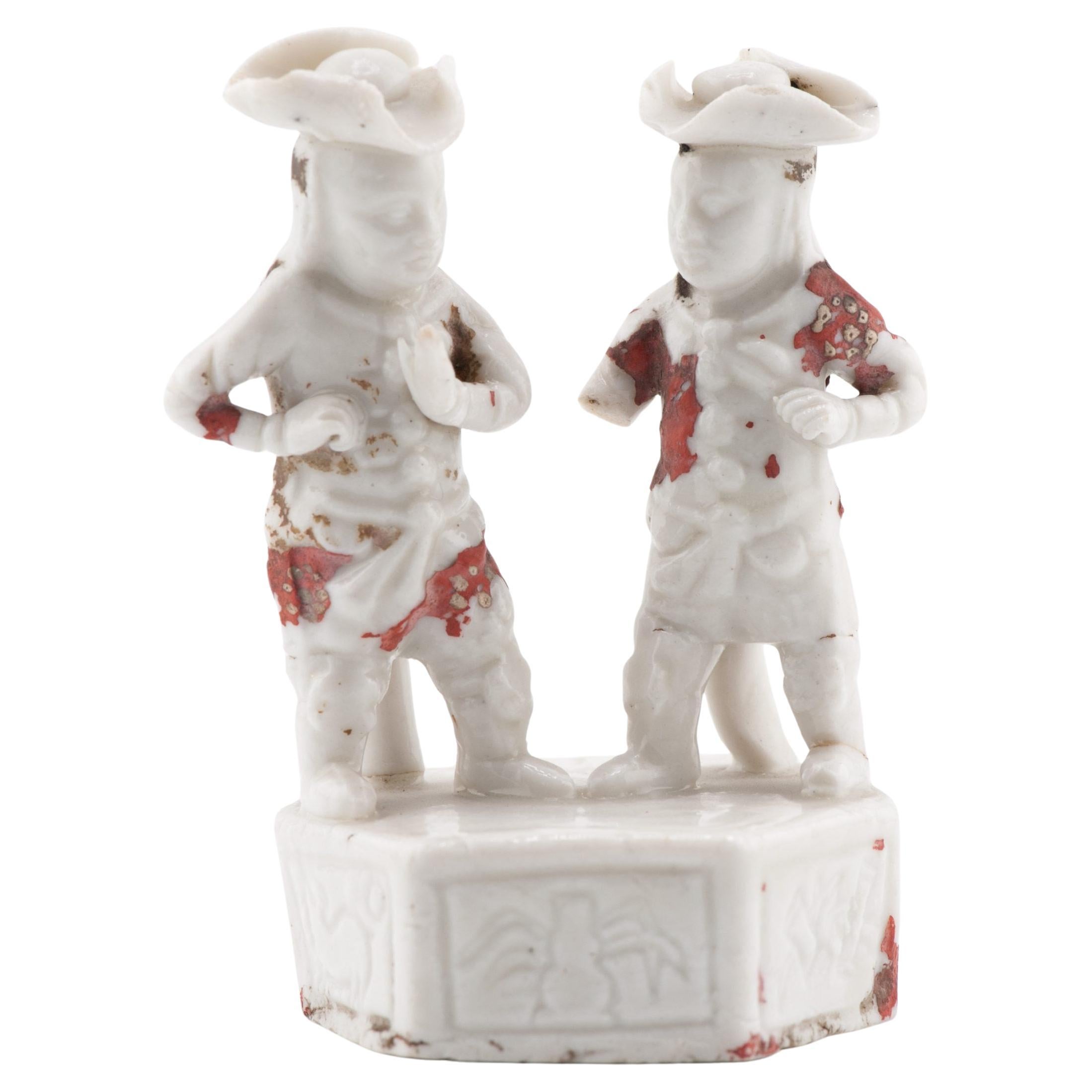 Antique Dehua Blanc de Chine Whistles European Figures Dutchman, 17th C