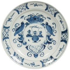 Antique Delft Blue and White Charger Made in Netherlands, circa 1800