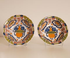 Antique Delft Chinoiserie Bowl Polychrome Delftware Chinese Ming Style a Pair