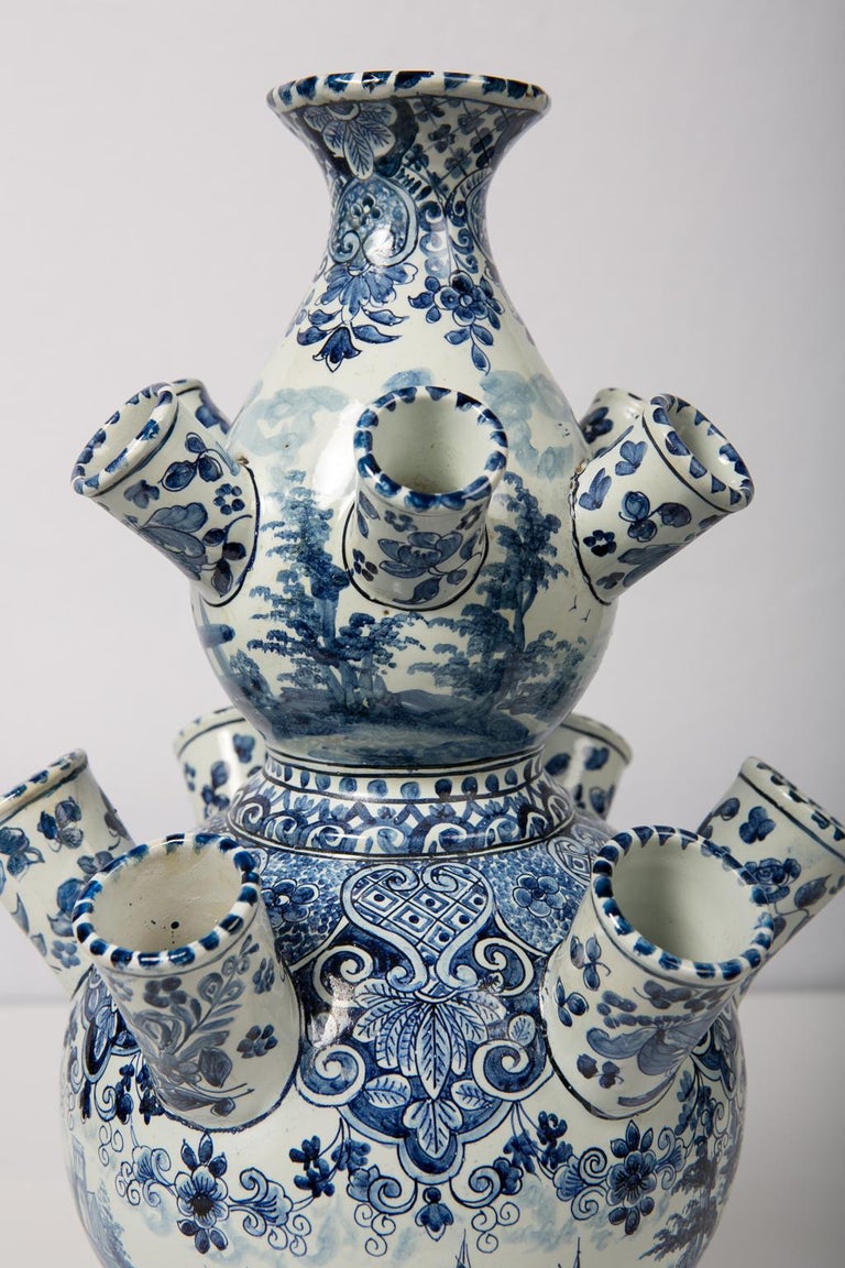 Antique Delft Tulipiere Blue and White Tulip Holder at 1stDibs