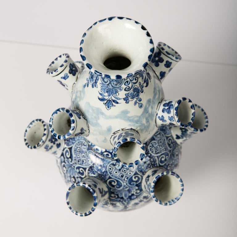 Antique Delft Tulipiere Blue and White Tulip Holder at 1stDibs