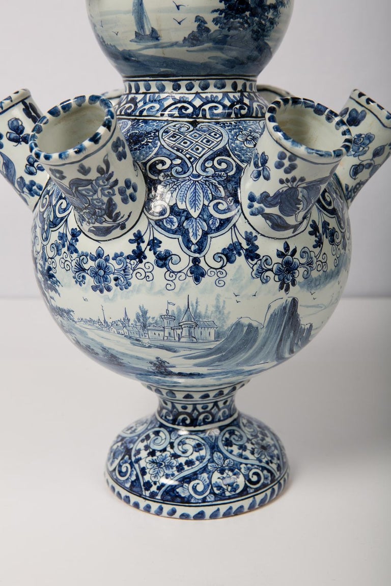 Antique Delft Tulipiere Blue and White Tulip Holder at 1stDibs