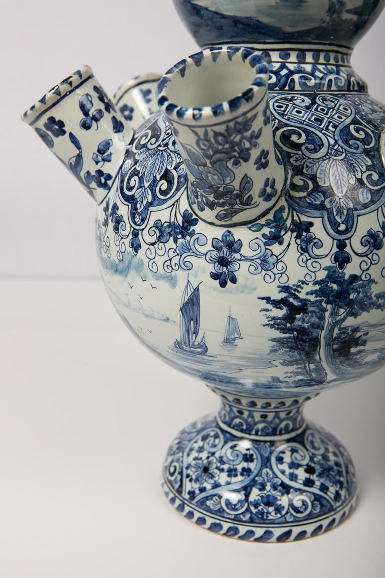 Antique Delft Tulipiere Blue and White Tulip Holder at 1stDibs
