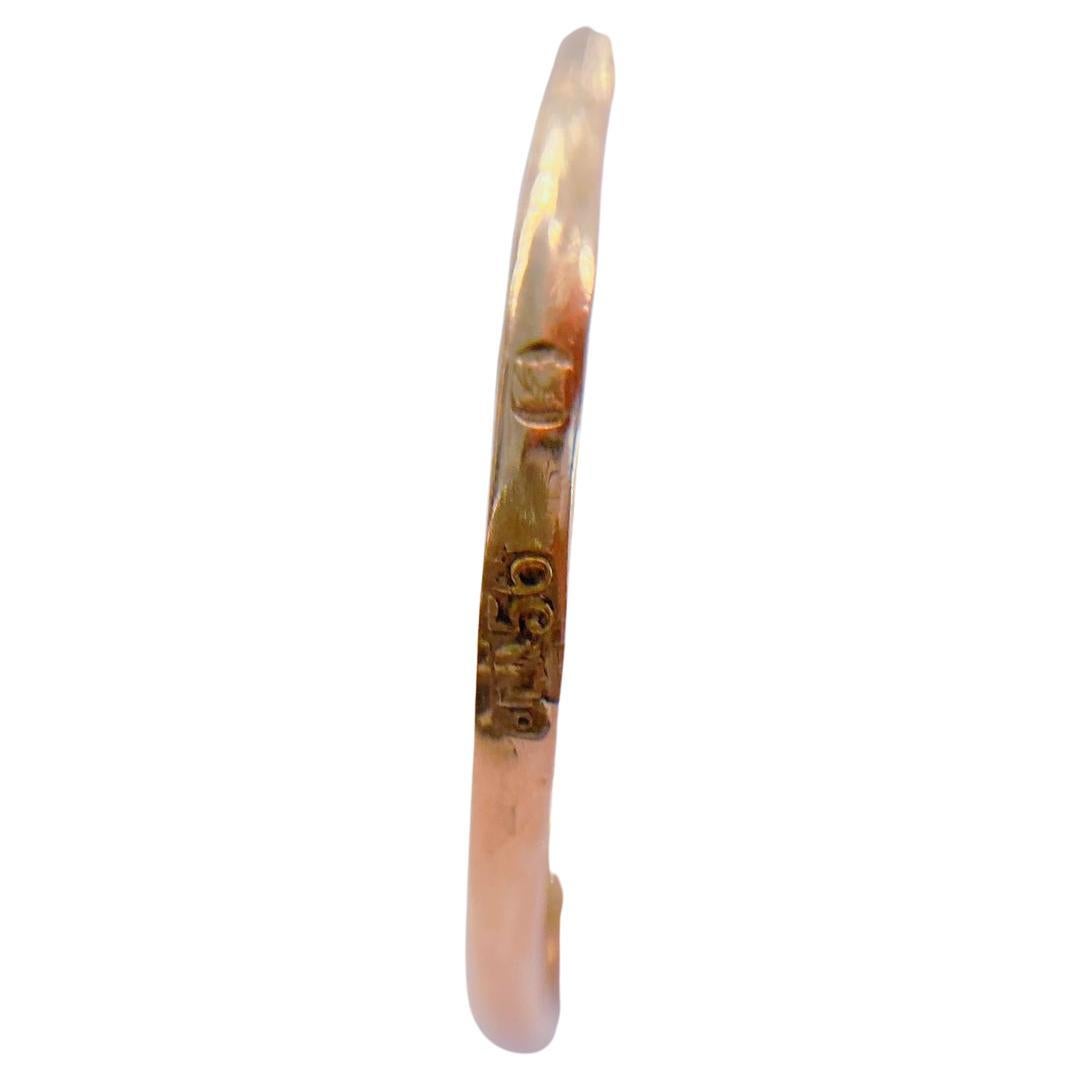 Women's Antique Demantoid Hourse Shoe Russian Gold Ring For Sale