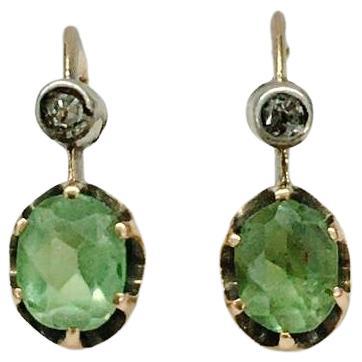 Antike Demantoid-Ohrringe aus russischem Gold