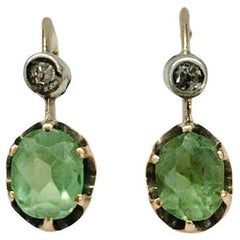 Antike Demantoid-Ohrringe aus russischem Gold
