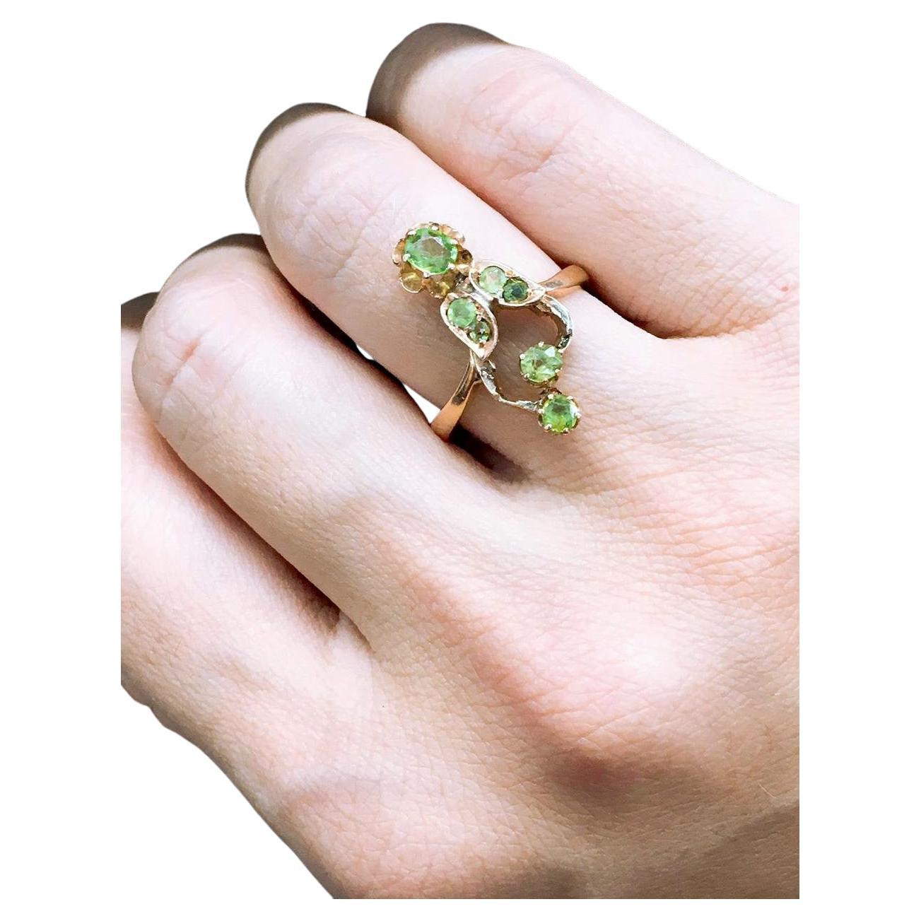 Antique Demantoid Russian Gold Ring For Sale 1