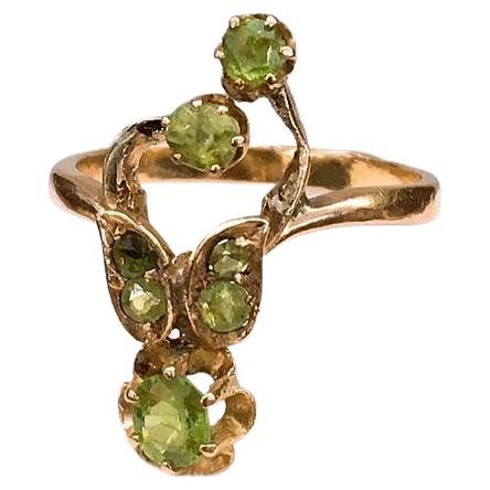 Antique Demantoid Russian Gold Ring For Sale