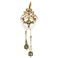 Antique Demantoied Russian Gold Pendant