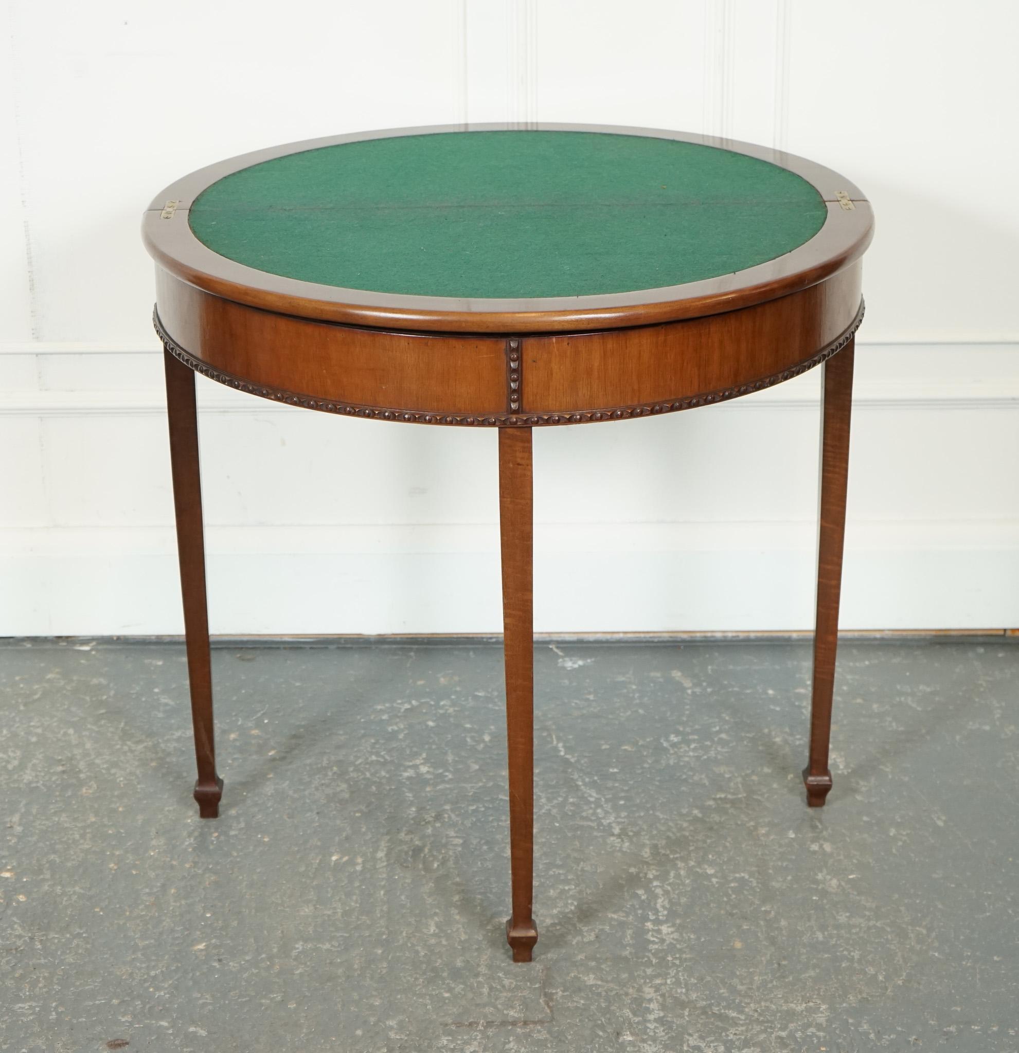 British ANTIQUE DEMi LUNE CONSOLE HALL GAMES CARD TABLE J1 For Sale