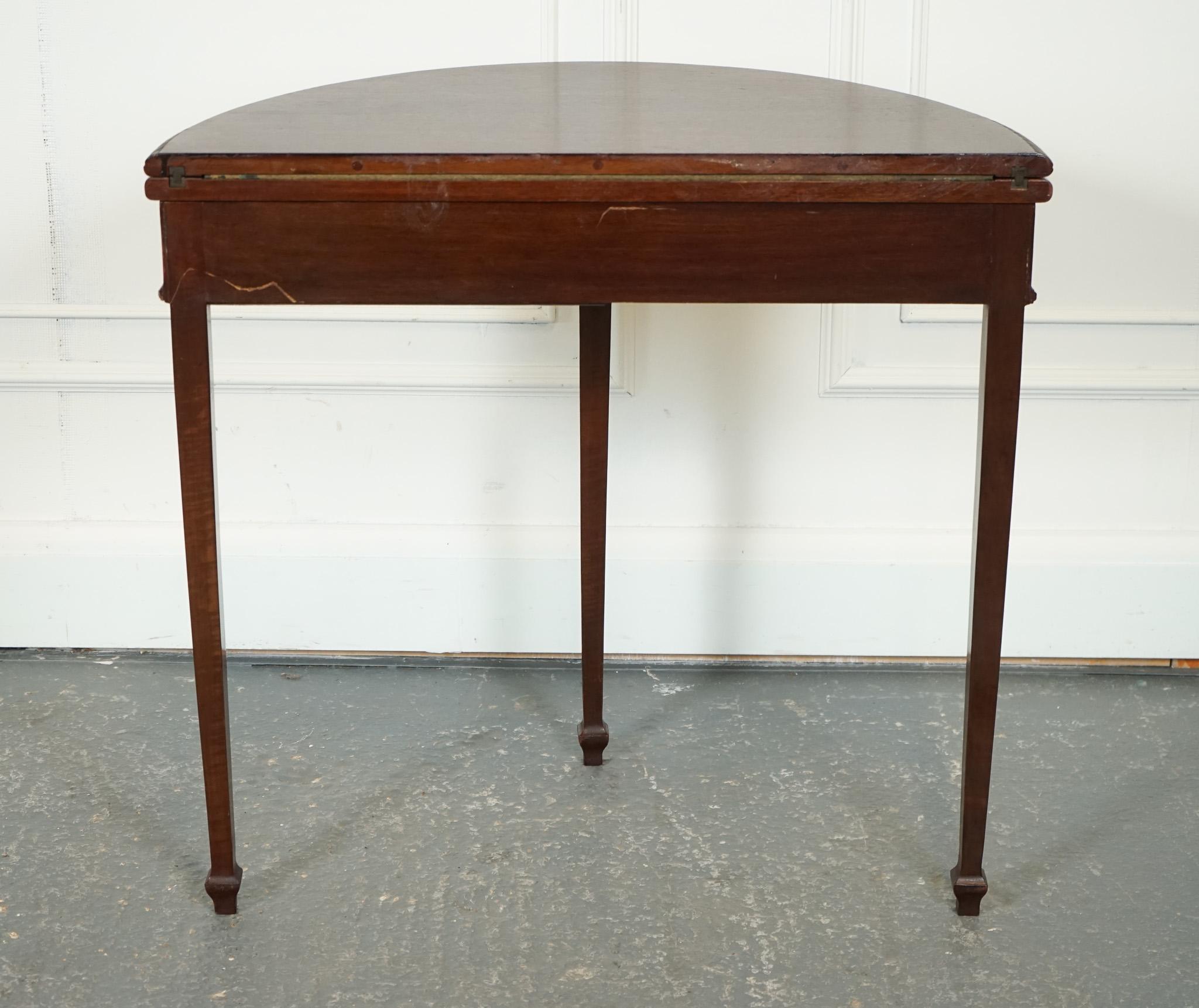 ANTIQUE DEMi LUNE CONSOLE HALL GAMES CARD TABLE J1 For Sale 1