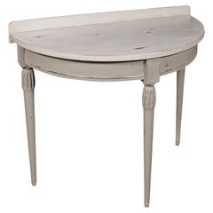 Tavolino Demi Lune, Francese, Dipinto, Occasionale, Fine, Vittoriano, 1900