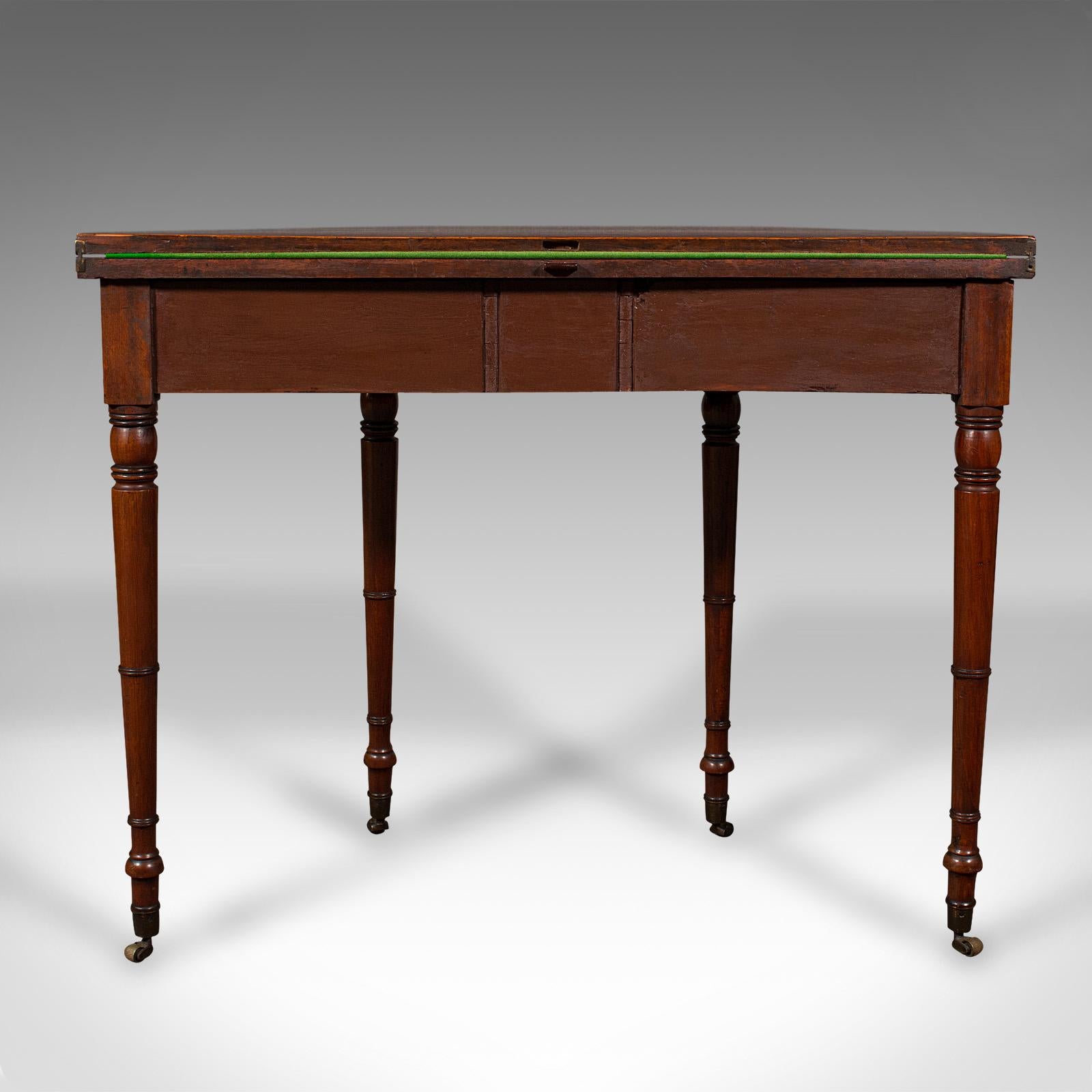 Antique Demi Lune Table, English, Walnut, Fold Over, Card, Game, Georgian, 1800 In Good Condition In Hele, Devon, GB
