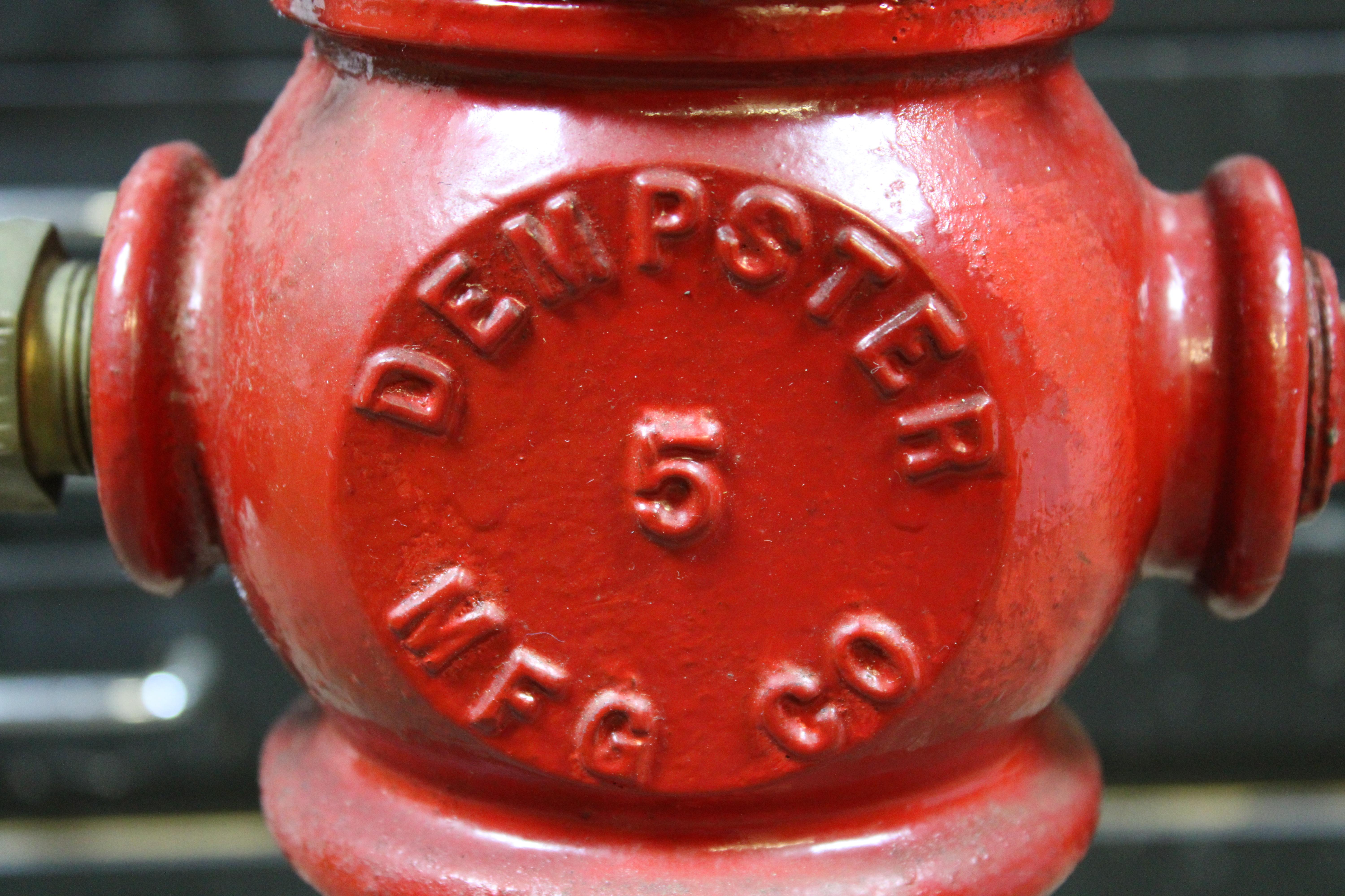 Country Antique Dempster #5 Red Cast Iron Hand Water Well Farm Pump w Brass Spigot