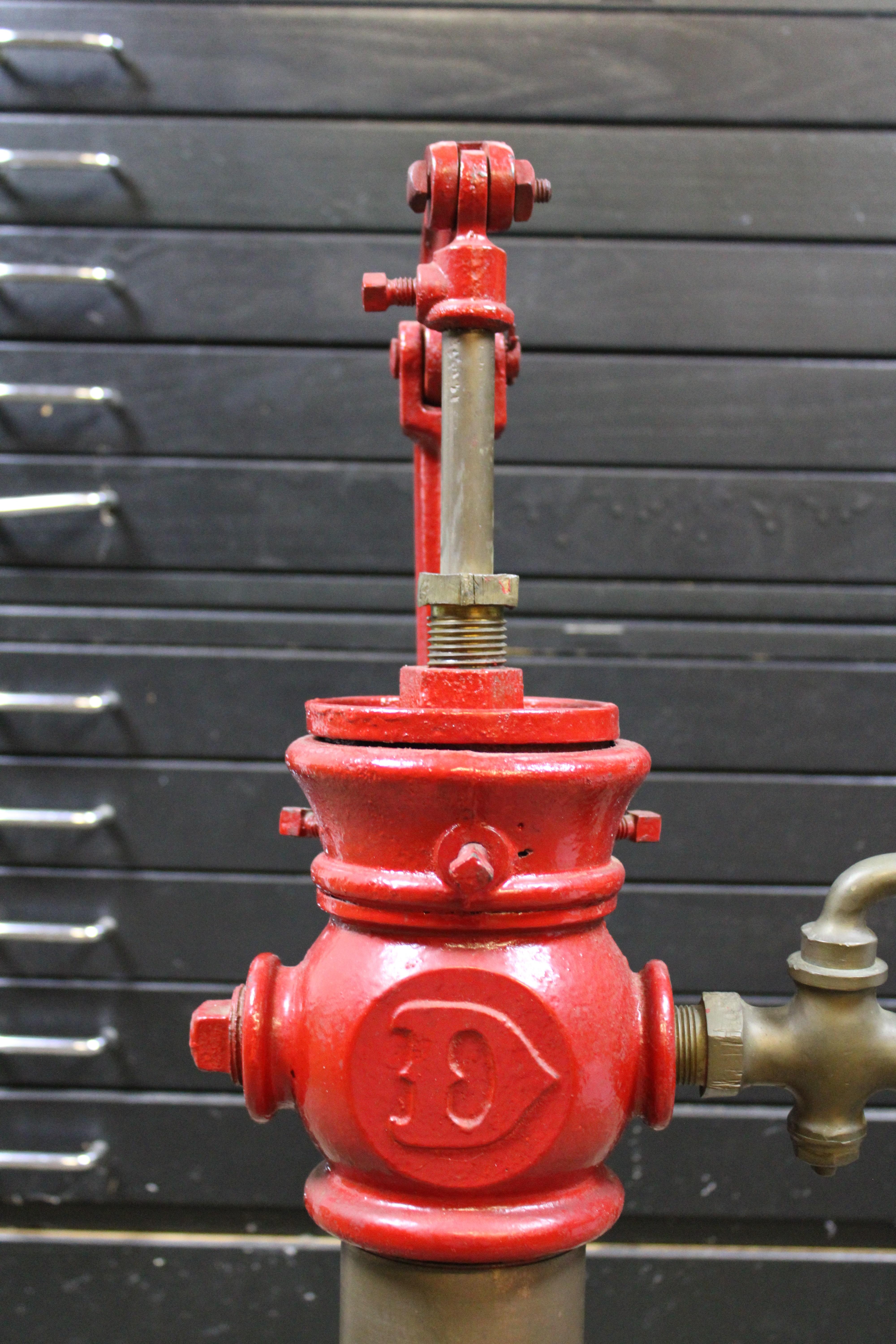 Antique Dempster #5 Red Cast Iron Hand Water Well Farm Pump w Brass Spigot 1