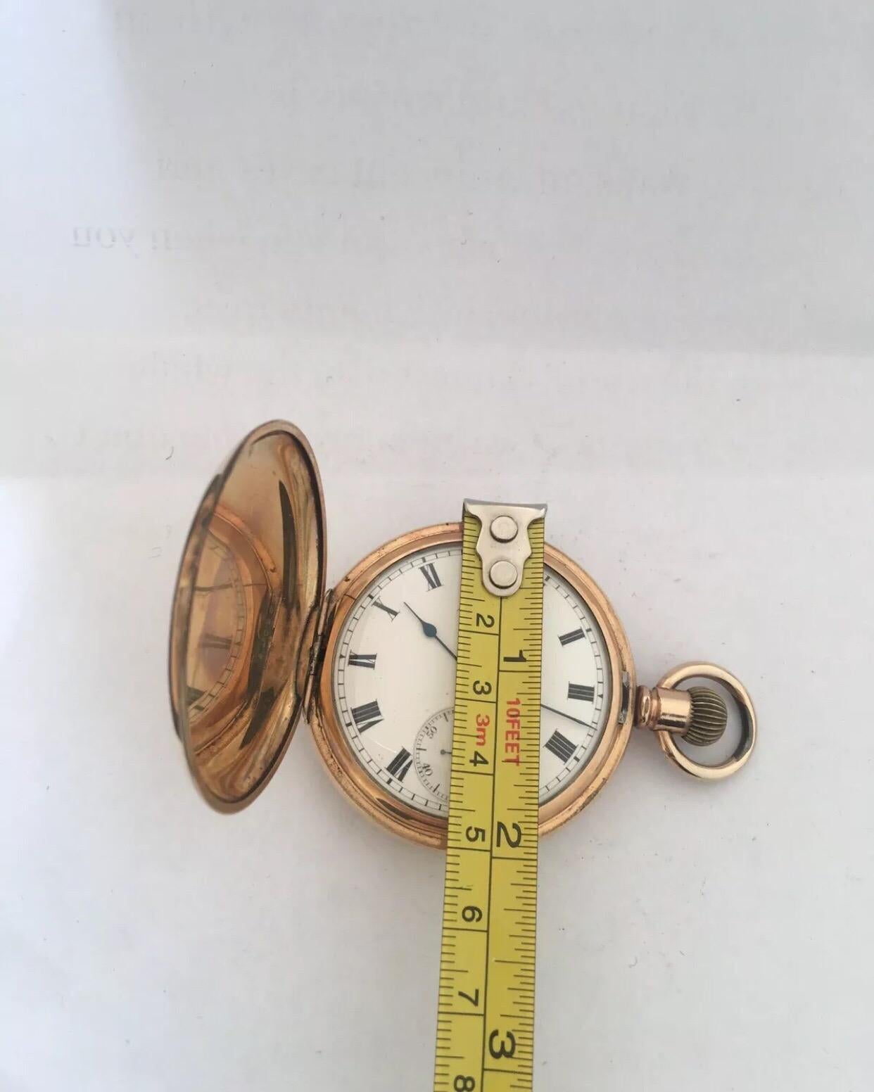 Antique Dennison Case Full Hunter Royal A.W.W. Co. Waltham Mass Pocket Watch 5