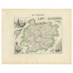 Antique Department Map – Lot-et-Garonne, France by Levasseur, c.1850