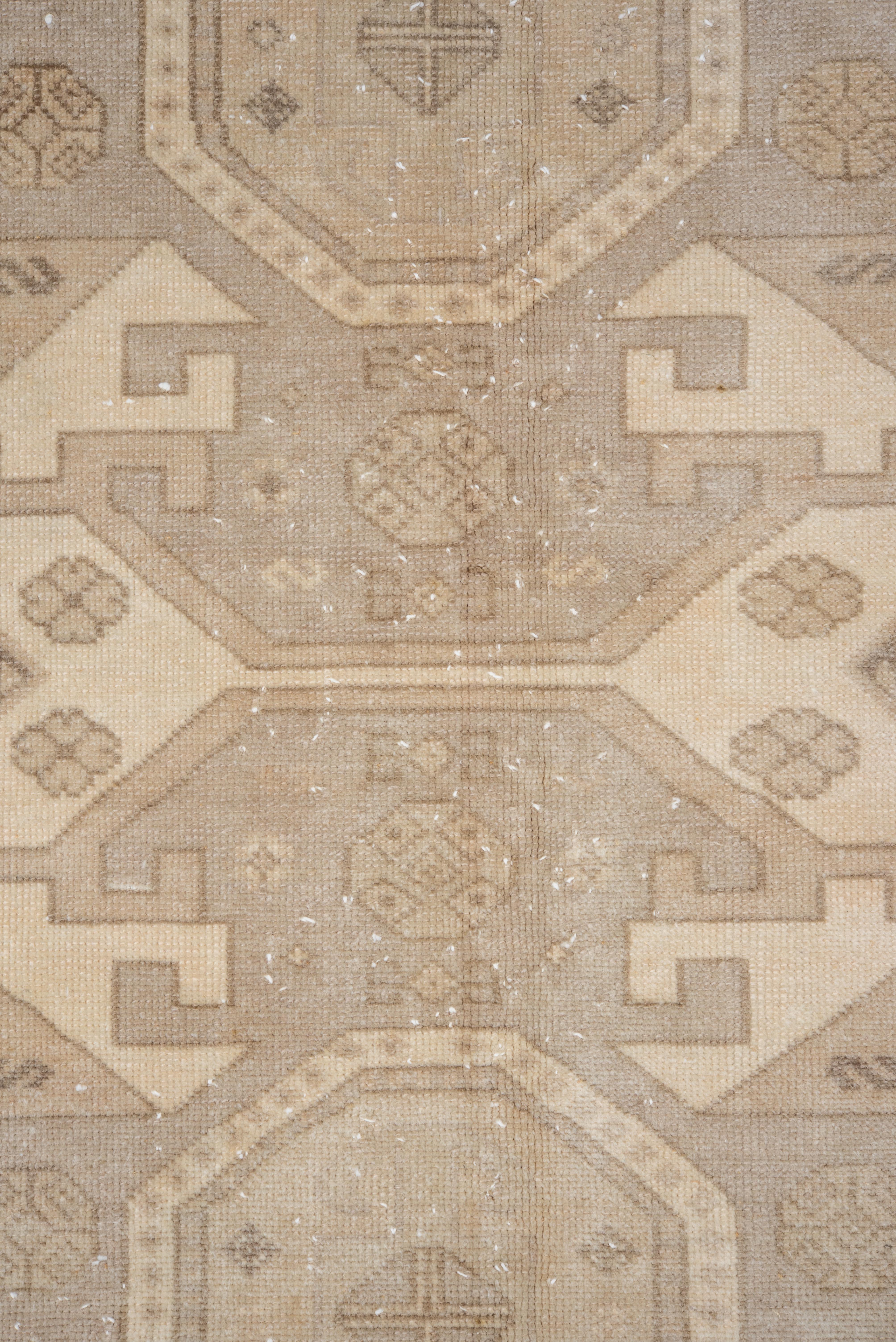 Wool Antique Derband Turkish Rug in Neutrals For Sale