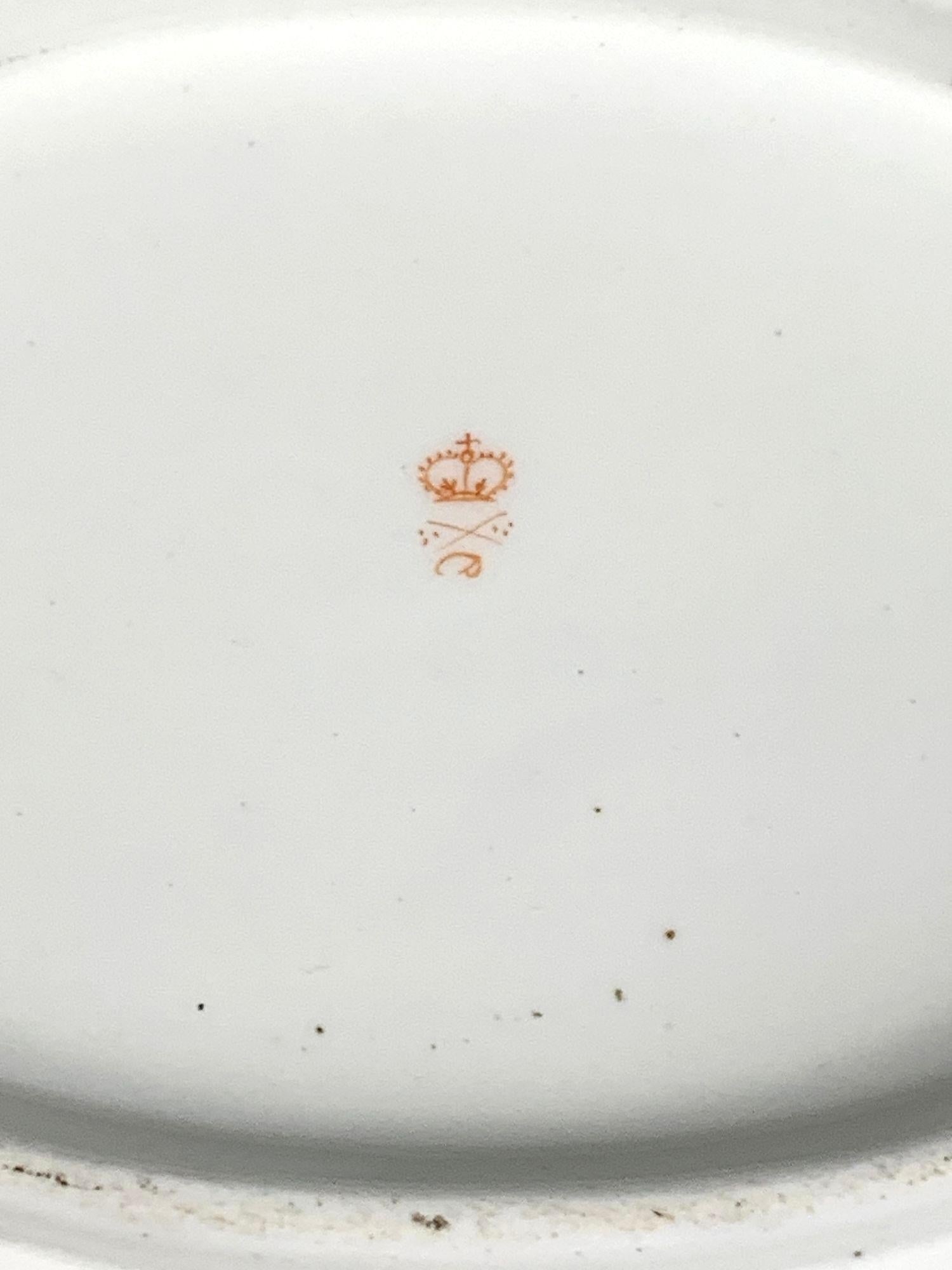 Antichi piatti Derby in stile Meissen dipinti a mano in Inghilterra CIRCA 1810 in vendita 5