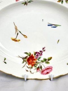Antique Derby Platters in the Meissen Style Hand Painted England Circa 1810