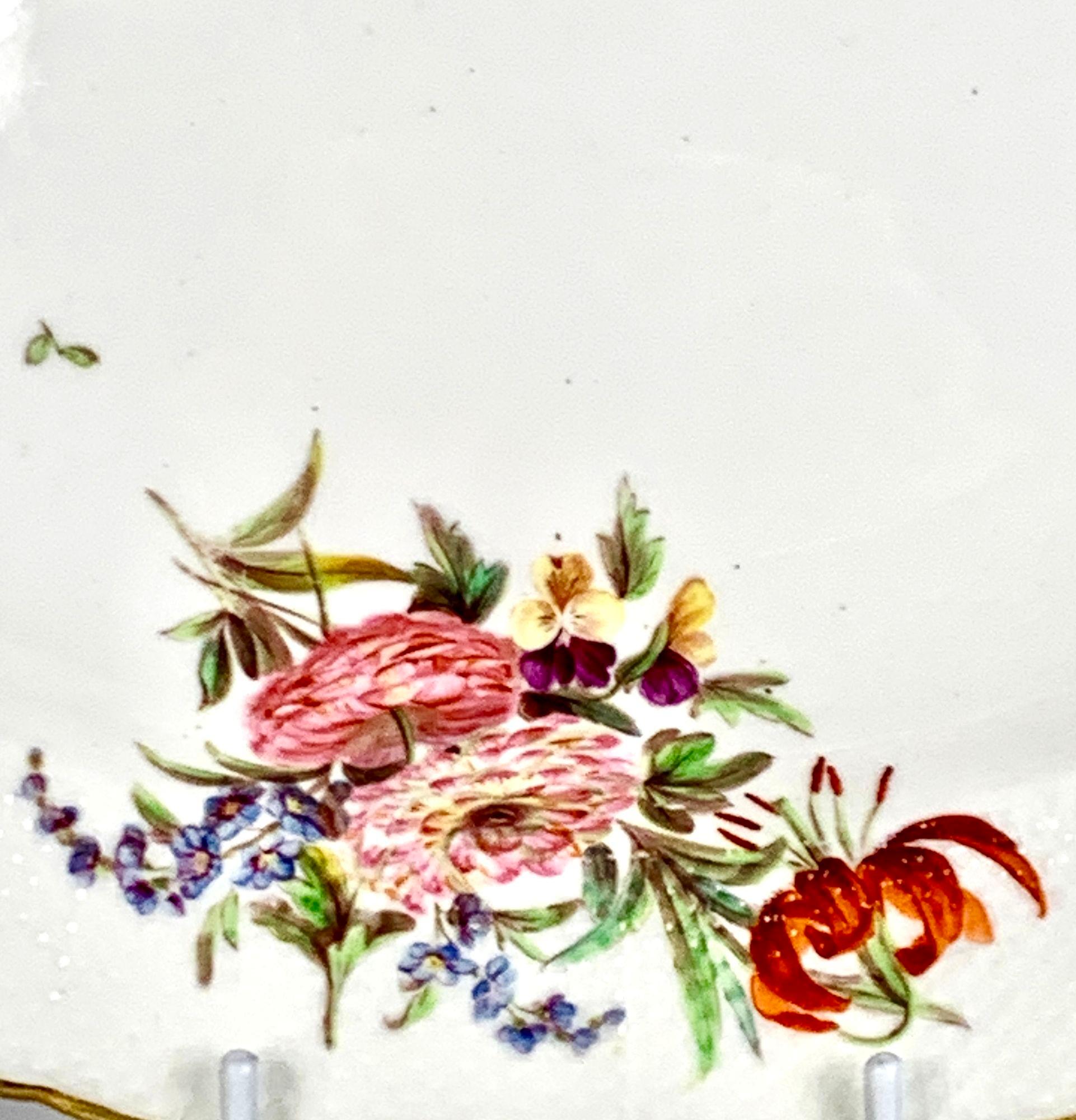 Dipinto a mano Antichi piatti Derby in stile Meissen dipinti a mano in Inghilterra CIRCA 1810 in vendita