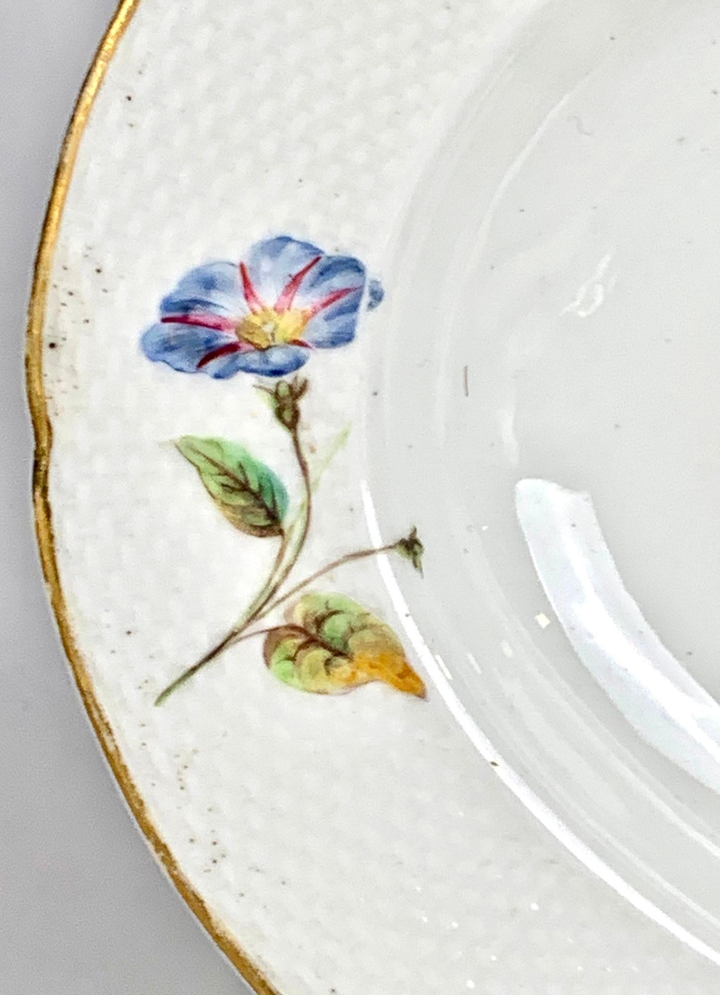 Antichi piatti Derby in stile Meissen dipinti a mano in Inghilterra CIRCA 1810 In condizioni ottime in vendita a Katonah, NY